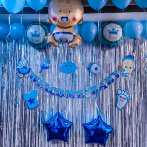 welcome baby boy balloon decoration