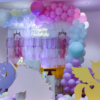 Unicorn Theme Birthday Decoration With Ruffled Backdrop